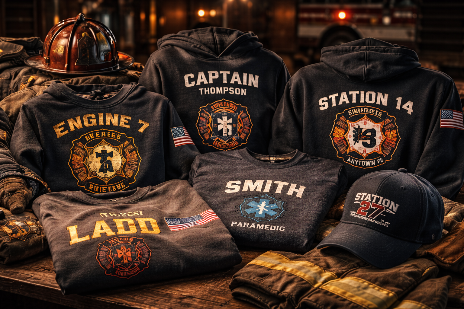 Custom firefighter apparel and station gear