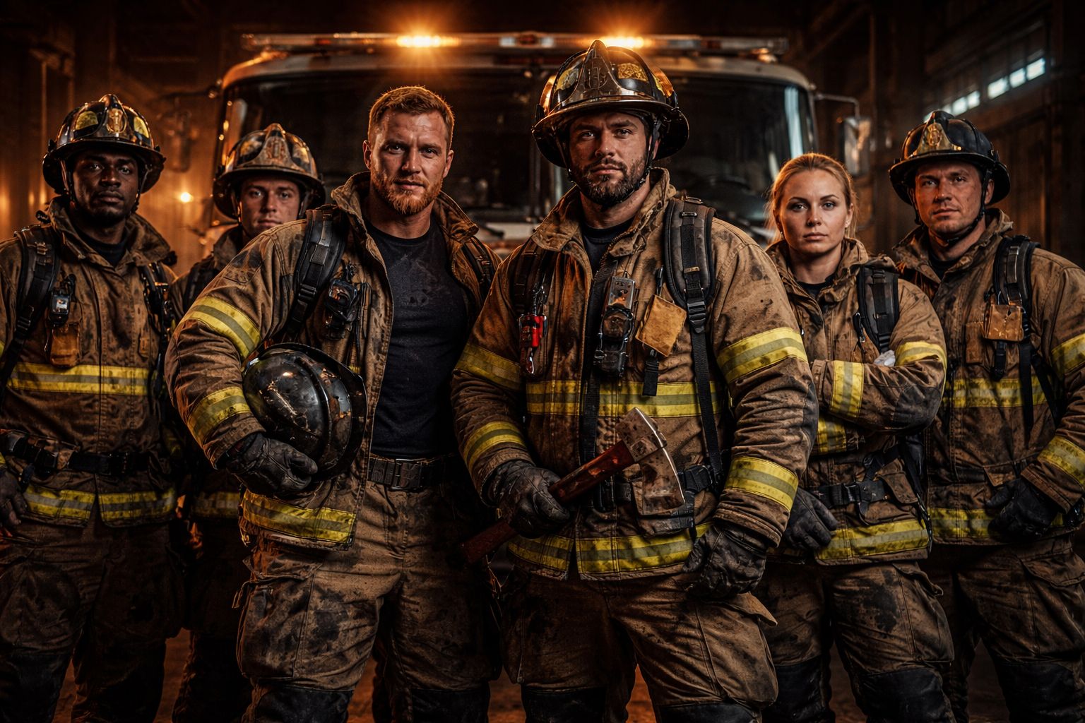 fireshouse-crew Firehouse crew wearing Smoke Stitch apparel